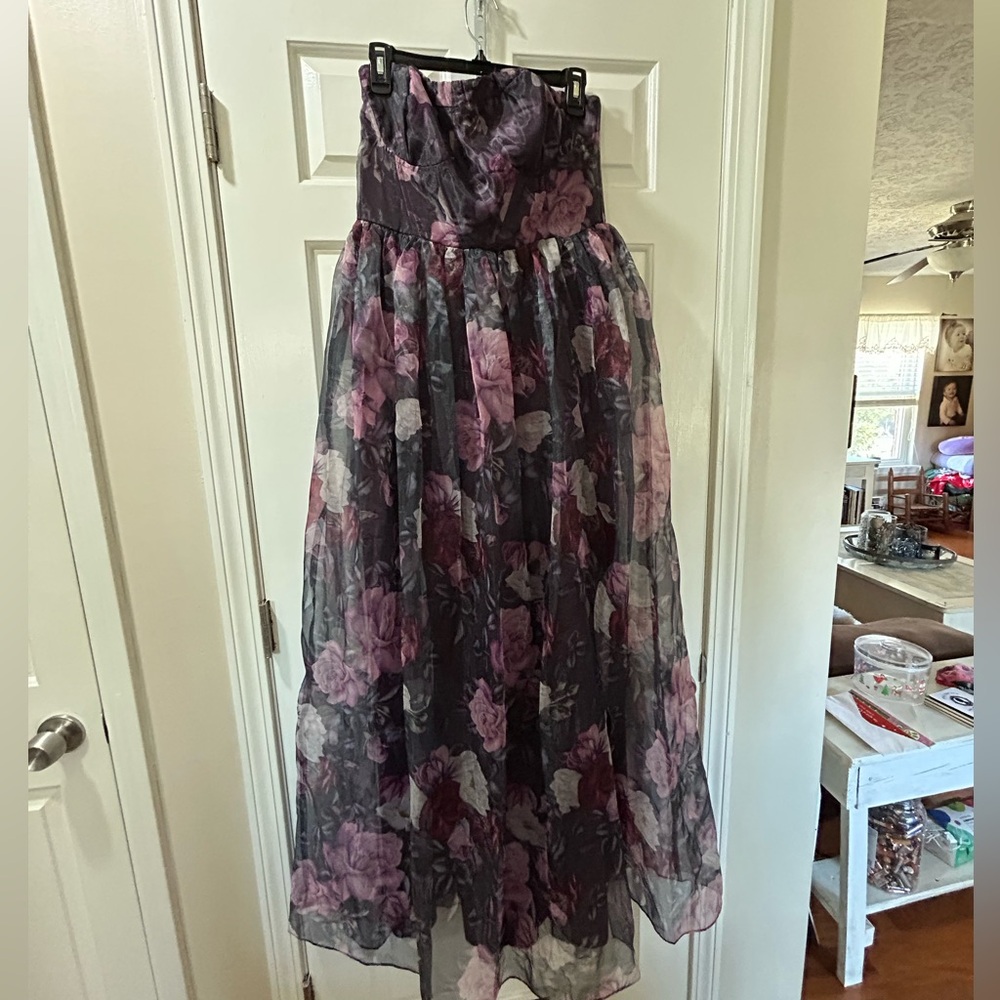 Lulu's Purple and Pink Floral Maxi Dress